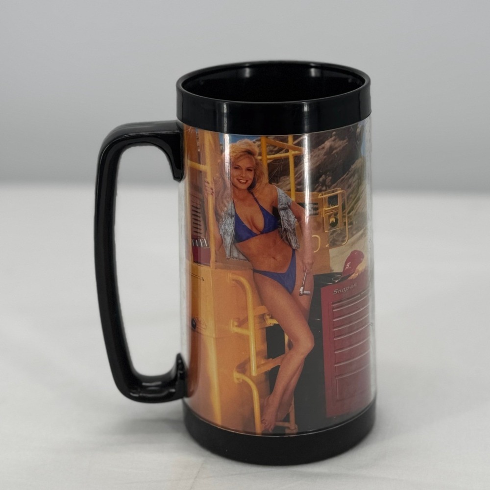 Vintage 1991 Snap-on Tools Cindy Margolis Calendar Mug Plastic Stein Collectible - Picture 2 of 9